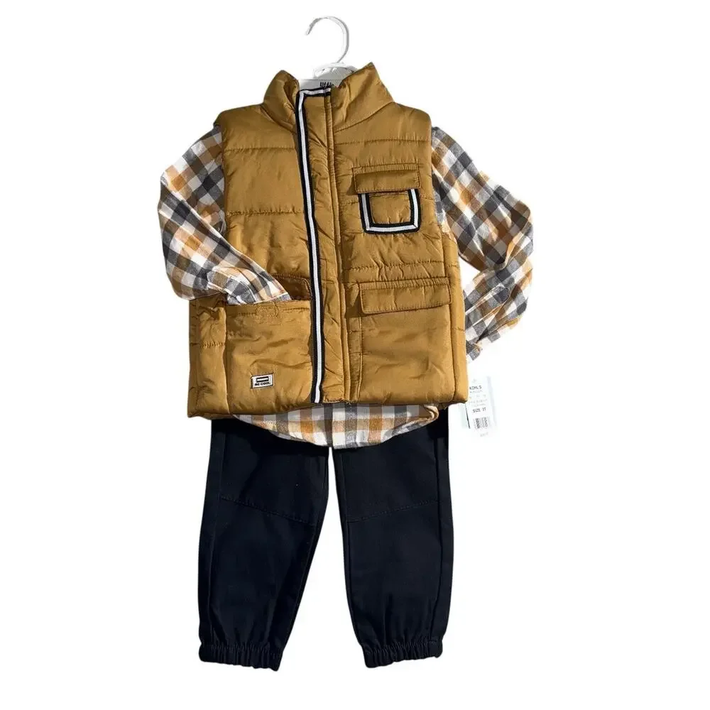 Toddler Boy Little Lad 3-pc. Puffer Vest, Shirt, & Pant Set SZ/3T